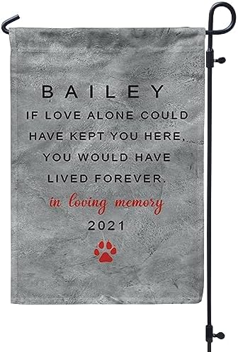 Personalized Pet Memorial Garden Flag For Loss Of Dog Cat Pet You’d Have Lived Forever Pawprint Custom Name Pet Loss Gifts Ideas Double Sided Outdoor Flag For Anniversary Christmas
