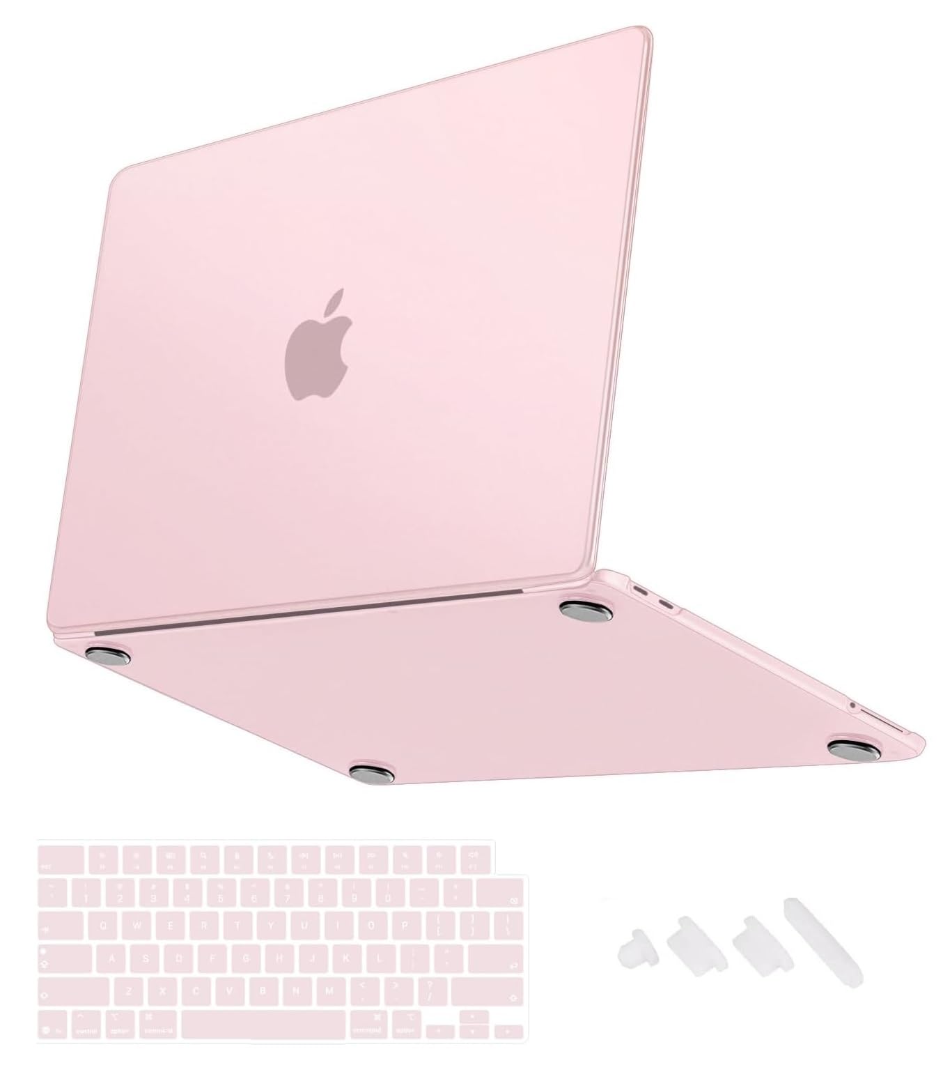 midkart matte finish case compatible with macbook neo 13 inch 2026 release model a3404 a18 pro chip ultra thin 3 in 1 kit exact fit fingerprints resistant protective hard shell cover, blush clear