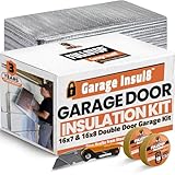BEEST FULLSTOP Garage Door Insulation Kit - 16 Pre-Cut 24x48 Foam-Core Panels w/ Tape, Cutter, Squeegee - Easy DIY 16x7 & 16x8 ft Double Garage Door Insulation Panels - for Instant Temperature Relief