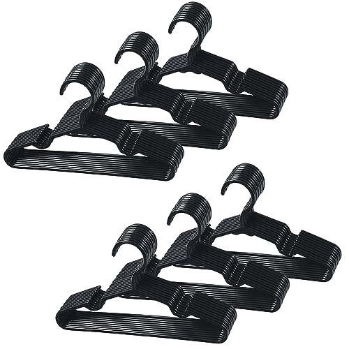 Image of 60 pcs Black Baby Nursery Closet Hangers,Non-Slip Laundry Infant Pant Hanger for Newborn Clothes,Ultra-Thin Child Coat Hanger for Girl Boy Toddler Kids