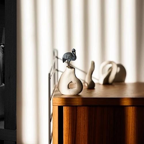 Miniatura 6 de Grúa de hierro fundido, estatuas de animales pequeños, decoración del hogar, estilo retro, pájaros, adornos decorativos para sala de estar,