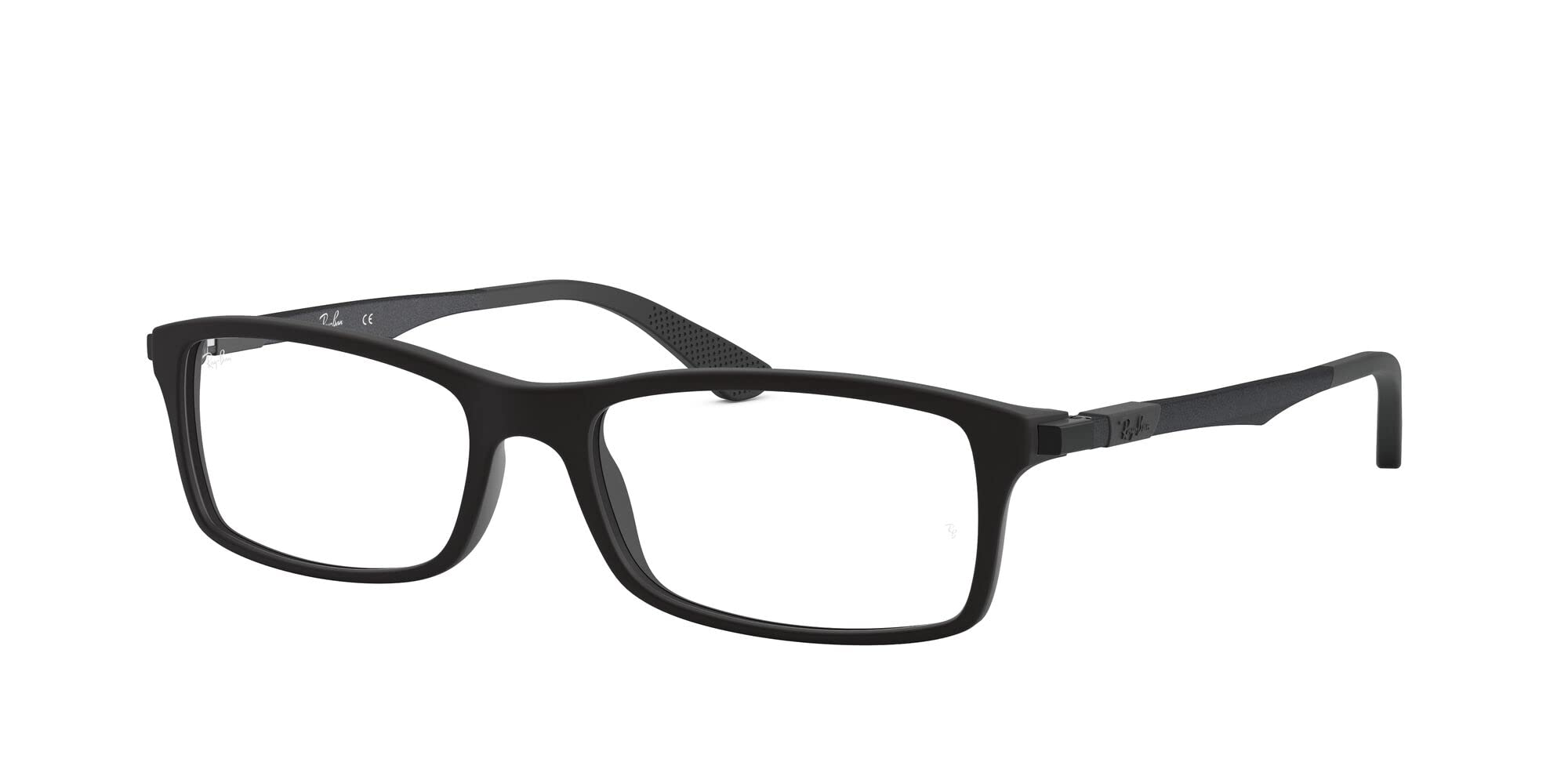 Ray-Ban Damskie prostokątne oprawki do okularów korekcyjnych Rx7017, Przezroczysta szara/soczewka demonstracyjna, 56 mm