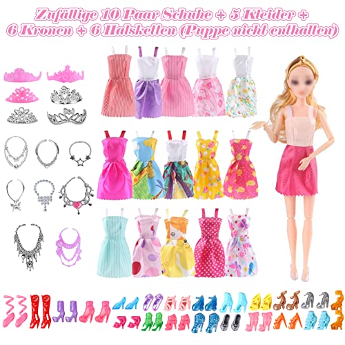 Coffret 31 pièces de vêtements et Accessoires pour poupées Barbie 11,5" : robes, bijoux, chaussures et couronnes pour des moments magiques – Image 5