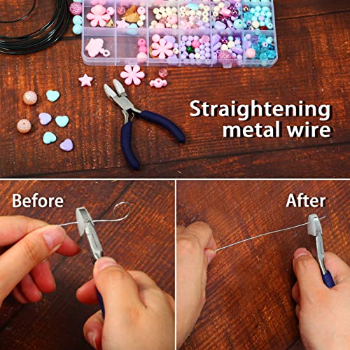 Image of Mini Nylon Jaw Pliers 3.5-Inch Flat Nose Pliers with 2 Replacement Tips and Screwdriver Wire Straightentener Jewelry Making Tools for Beading, Gripping, Shaping Wire