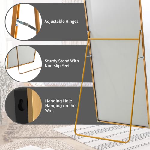 Image of LFT HUIMEI2Y 71 inchx32 inch Full Length Mirror, Gold Floor Mirror