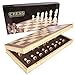 Premium Wooden Chess Set, 15.7 Inche Chess Board Game Set for Adults - Folding Board - Pieces Storage Slots, Handmade Portable Travel Chess Game - Beginner Chess Set for Kids, 6 up Age
