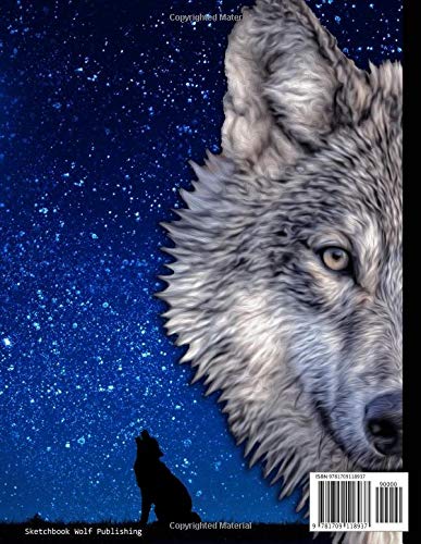 Sketchbook: Wolf Themed Personalized Artist Book | Soft Cover Blank Sketch Pad Tablet | 8.5” x 11”,