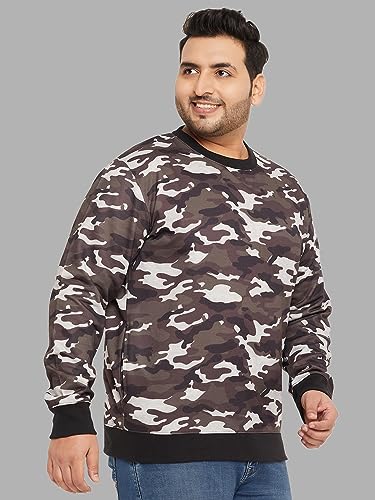 Image of AUSTIVO Men's Multi Colour Block Round Neck Plus Size Sweatshirt(3300A)