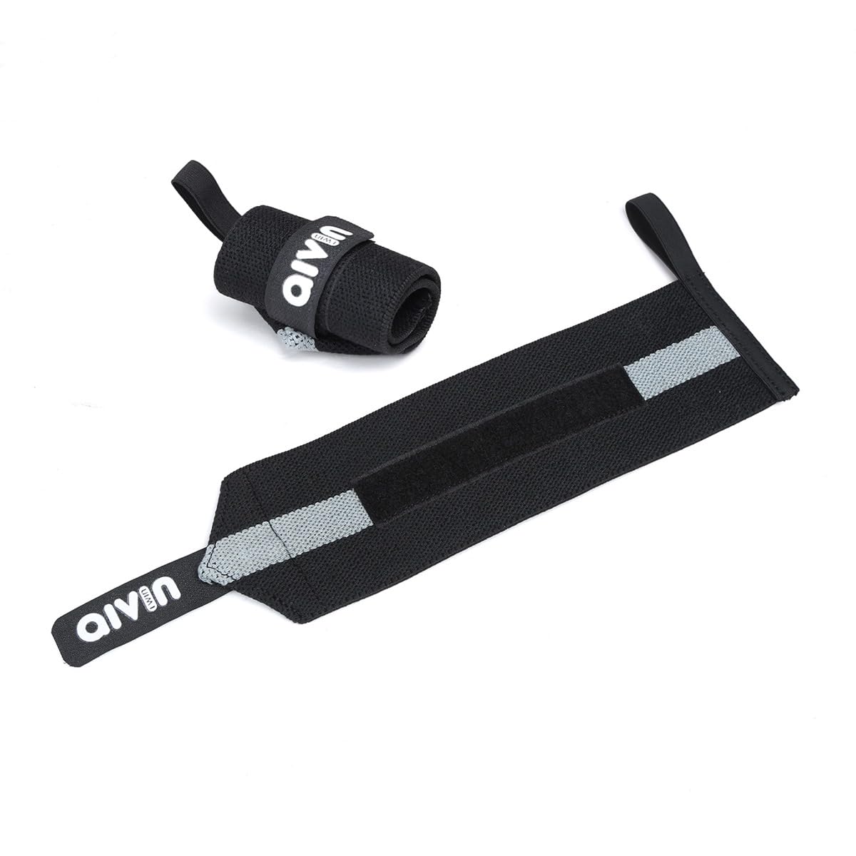 Aivin Weight Lifting Wrist with Thumb Strap (Black/Grey) Free Size-image-42