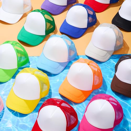 Image of 40 Pack Sublimation Blank Trucker Hat Bulk Wholesale Mesh Baseball Cap for Women Men DIY Hat Bar Party