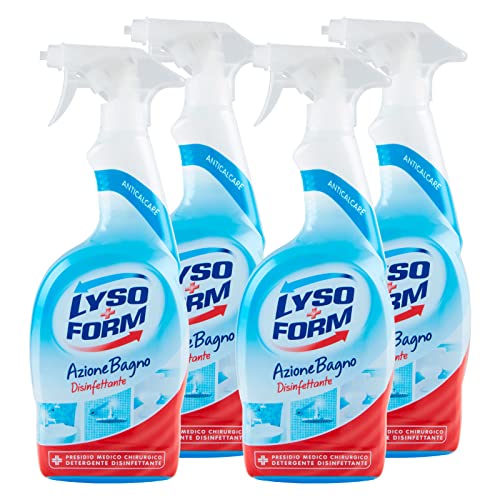 4x Lysoform Azione Bagno Spray Detergente Disinfettante Anticalcare Presidio Medico Chirurgico - 4 Flaconi da 750 ml ognuno