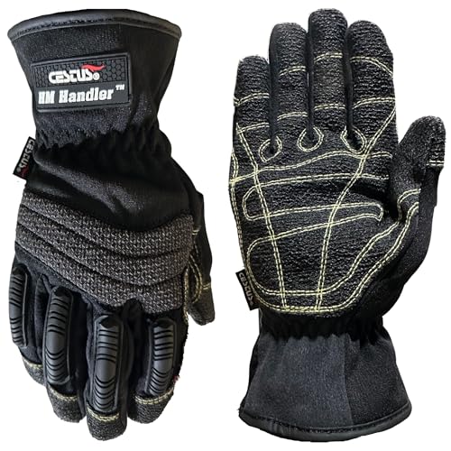 Cestus 4021, Extrication Gloves with Coarse Rough Out Palm, Firefighter Rescue Gloves (Black, X-Large)