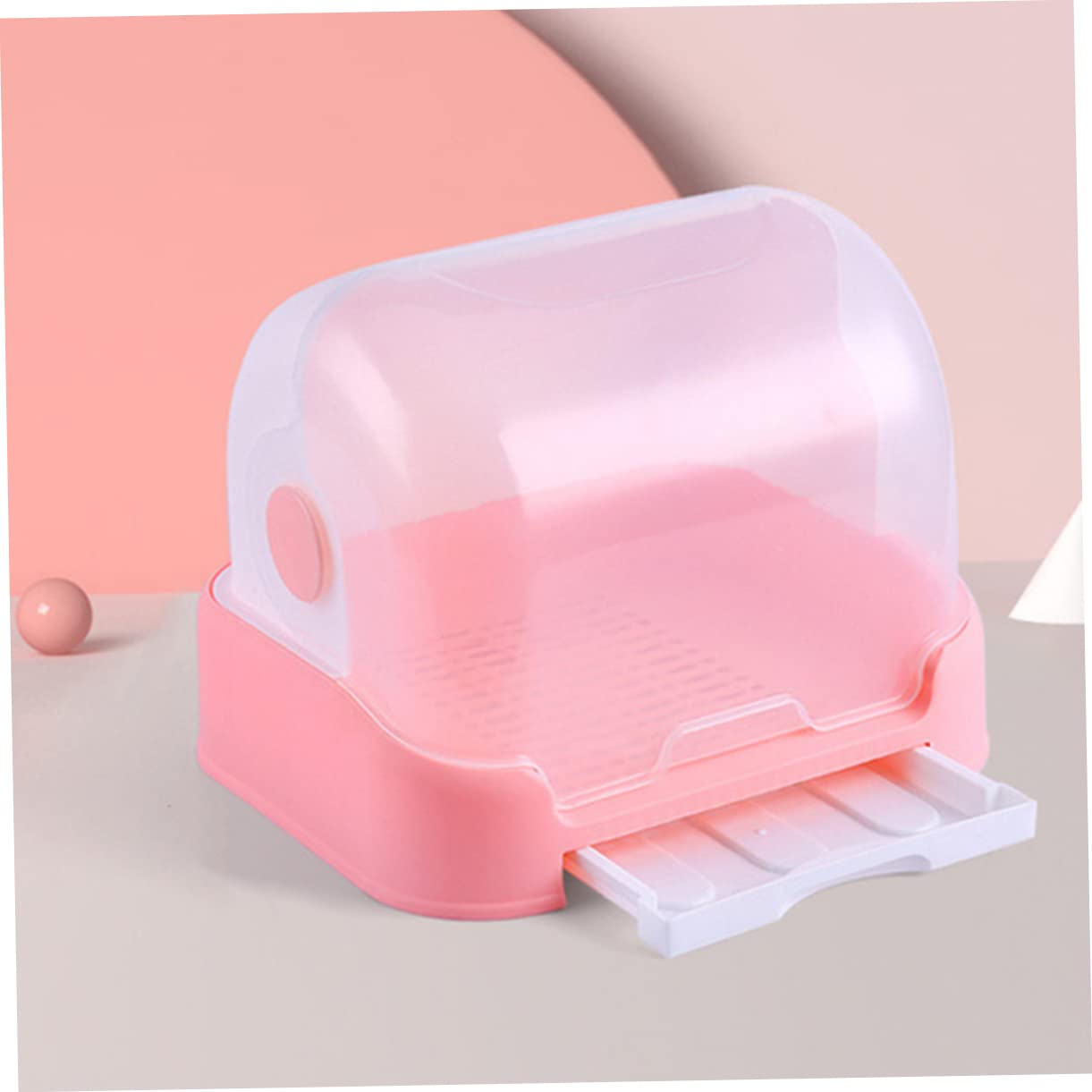 Égouttoir à Biberons Bébé avec Couvercle et Bac D’égouttage PP Rose | Cuisine et Placard, Surface Lisse, Organise aussi Vaisselle et Tasses, Format Pratique pour Rangement