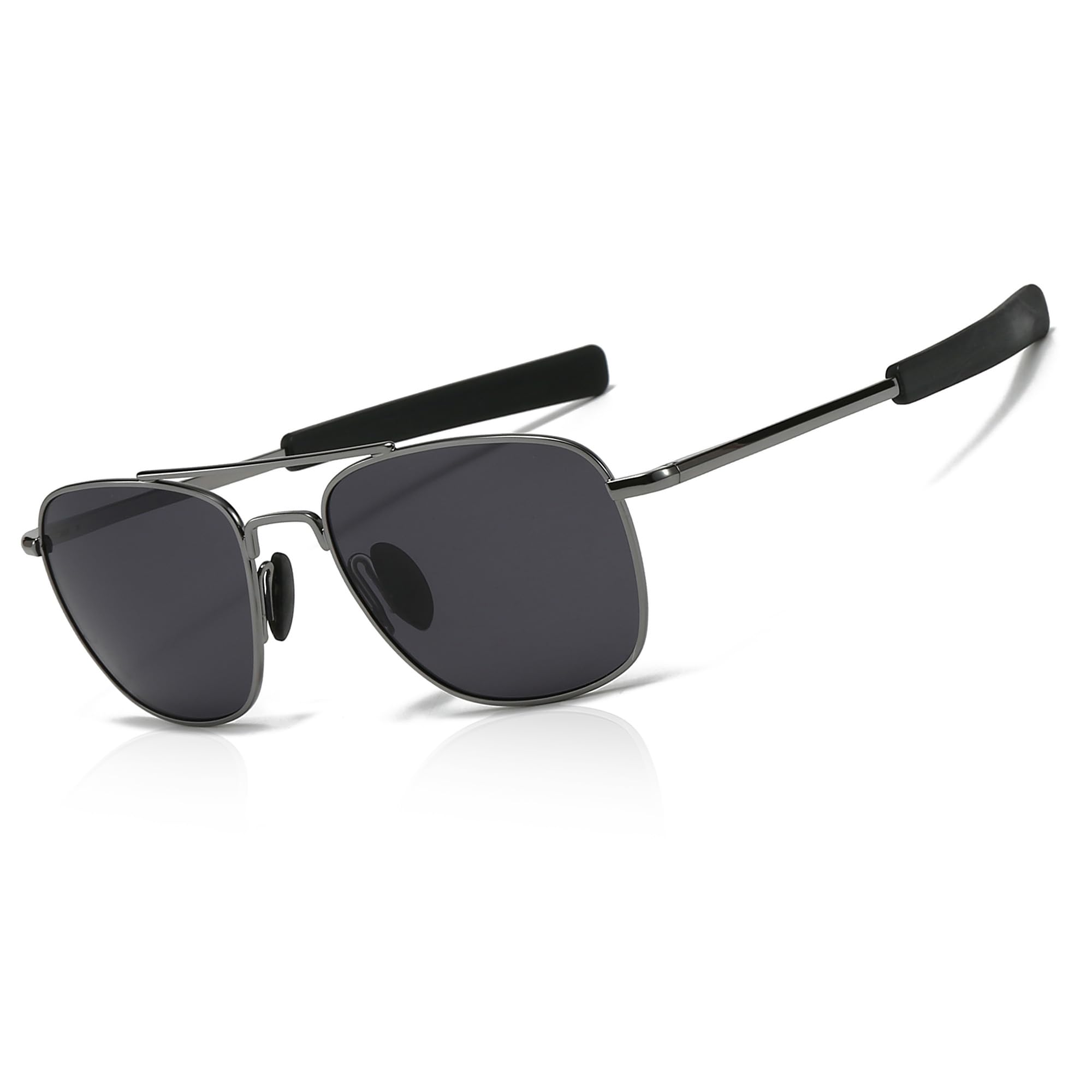 SUNGAIT Men's Military Style Polarized Pilot Aviator Sunglasses Bayonet Temples