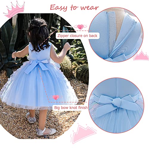 Baby Dress Birthday Flower Girl Vintage Party Frilly Wedding Sleeveless Ruffle Tulle3