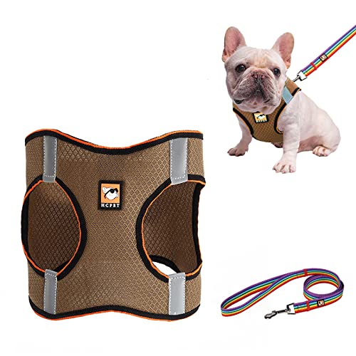 Hcpet No Pull Hundegeschirr, Verstellbare Hundeweste und Leine Set, Reflektierendes Haustiergeschirr für Welpen, Atmungsaktive Pet Oxford Outdoor Weste für Kleine Hunde Cover