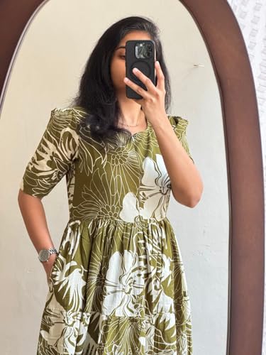 Image of Women's Rayon Printed Anarkali Kurta for Women and Girls, Regular Wear