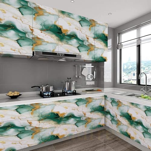Image of Self-Adhesive Wallpaper & Wall Stickers, Green Gold