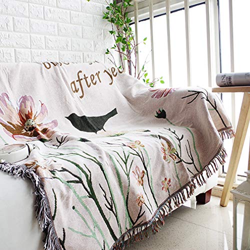 Jeté de canapé tricotée multicolore et couverture de fauteuil de salon