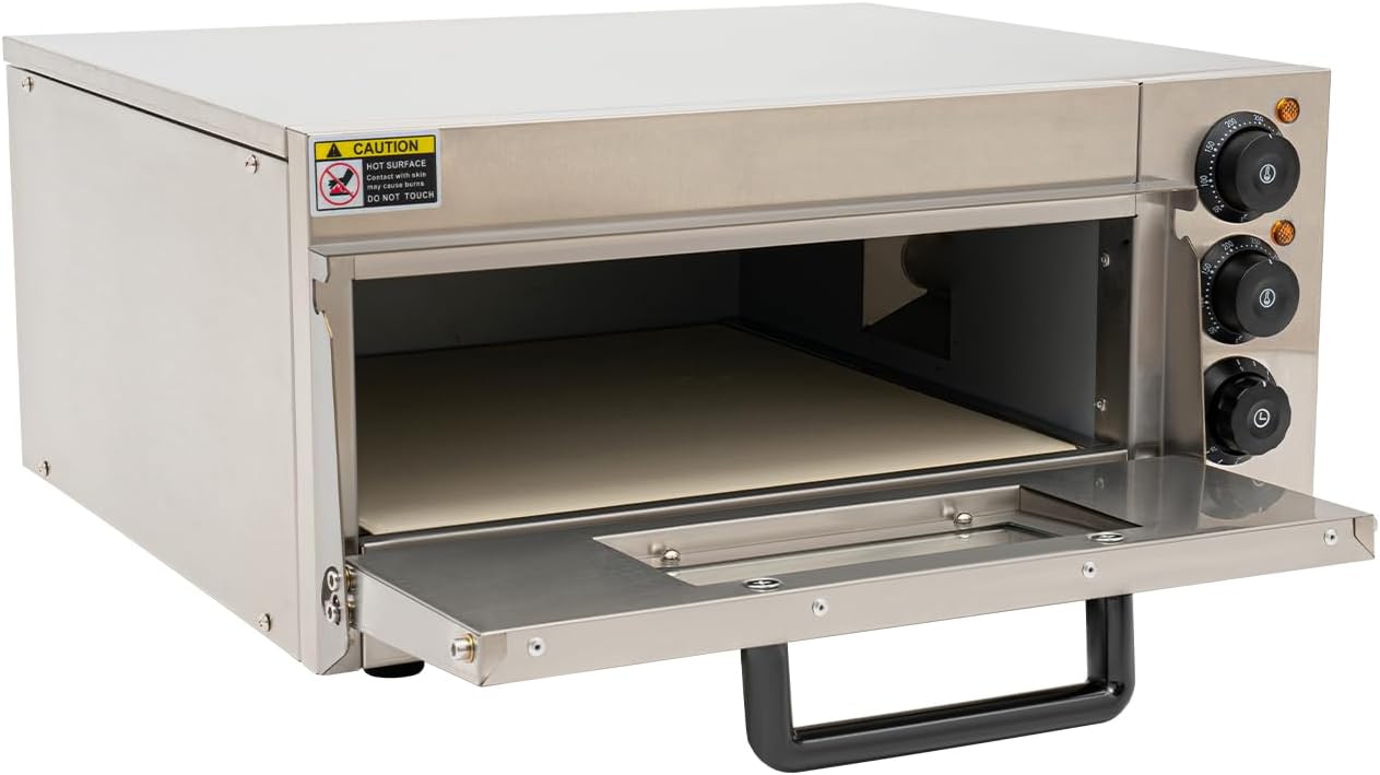 Electric Countertop Pizza Oven, 1800W Commercial Pizza Oven with Temperature and Time Control, 5.28Gal Pizza Oven for Indoor Use for Cook Snacks, Pretzels, and Baked Dishes, 662°F Max Temp