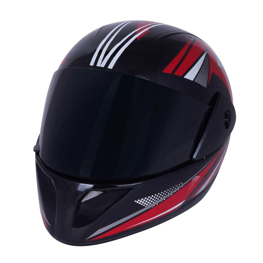 Sage Square Plus Full Face Graphic Helmet (ISI Certified) Tinted Visor, High Standard Safety, Enhanced Design, Extra Comfort (Black Glossy-Red) (Size: Extra Large)-image-32