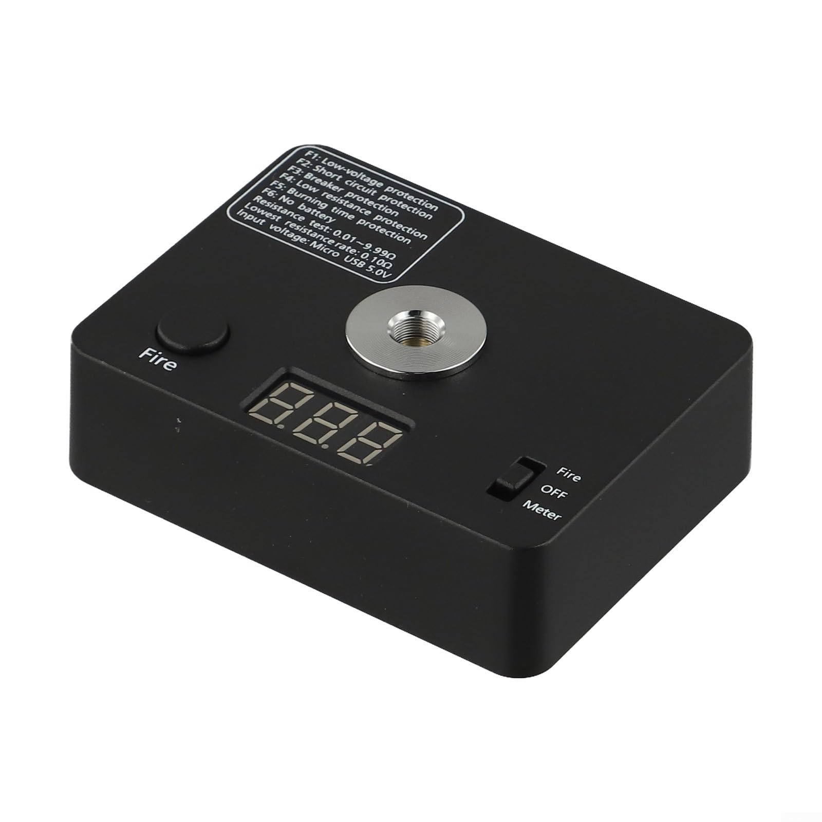 Zilimontt 521 Tab Mini bobine de mesure de brûlure Plateforme de construction V3 Ohm testeur de résistance avec plage de 0,01 à 9,99 Ω et mesure de tension pour test professionnel, mesure et