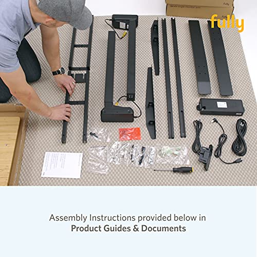 Image of Fully Jarvis Standing Desk 60 inch x 27 inch Dark Bamboo Top - Electric Adjustable Desk Height from 30 inch to 49 inch with Memory Preset Controller (Rectangle, Silver Frame)