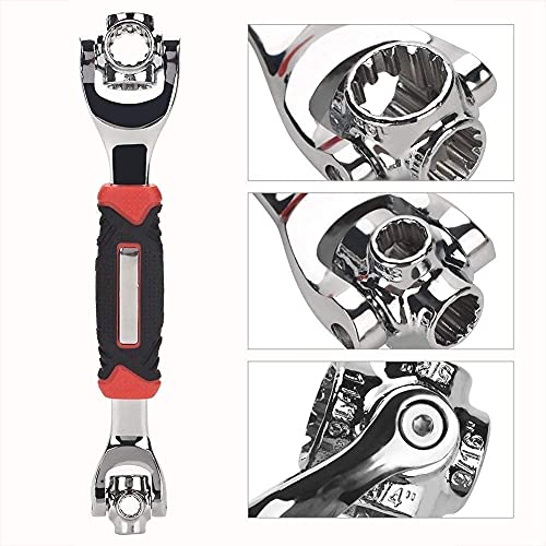 Image of 48-in-1 Universal Socket Wrench Tool | 360 Rotating Multi-Head Spanner | Multi-Function Wrench for Spline, Torx & Standard Bolts | Heavy-Duty Repair Tool for Car, Bike & Home Use | 360 Rotating Multi-Head Spanner, Multi-Function Wrench for Spline, Torx & Standard Bolts, Heavy-Duty Repair Tool