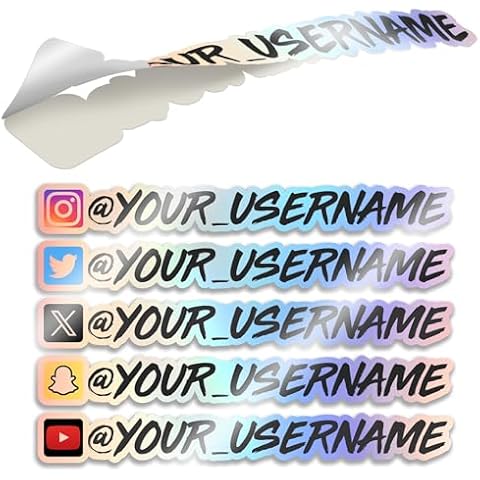 VulgrCo Custom Social Media Stickers, Personalized Instagram, TikTok, YouTube, and More, Custom Car Sticker for Social Media, Durable Vinyl Instagram Stickers for Cars Cover