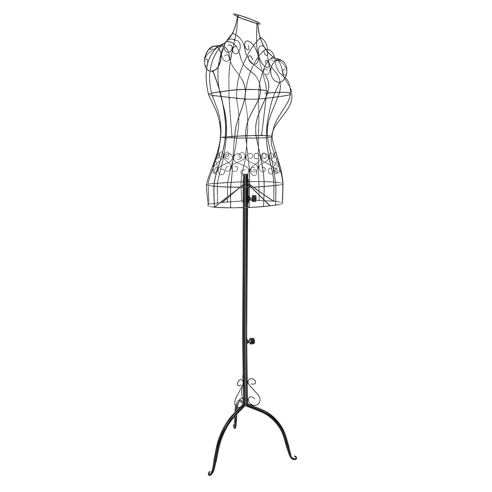 Manichino da sartoria, da donna, regolabile, 140 – 160 cm, per abiti e boutique, nero