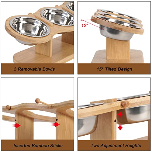 GHIAKQYT Mangiatoia per gatti 3 ciotole rialzate