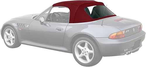 Miniatura 2 de BMW - Techo abatible, de paño de Haartz Stayfast con ventana plástica integrada para Z3, Burgundy