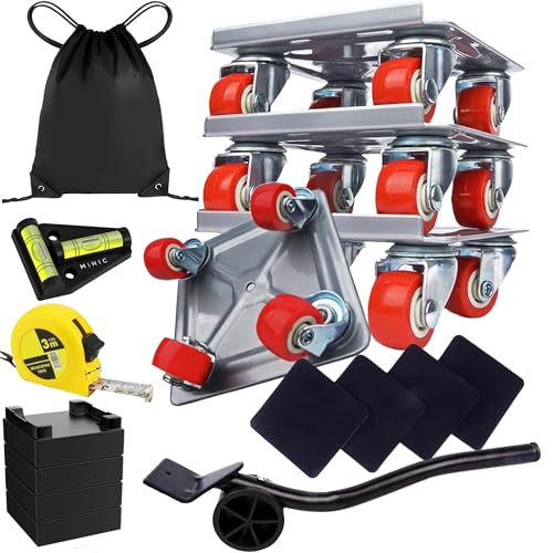 Elevador de Muebles con Ruedas Giratorias 360º Kit Transportador para Mover Muebles Pesados en Casa, Sofás, Lavadoras y Frigoríficos |Mueve Muebles de hasta 1200kg|