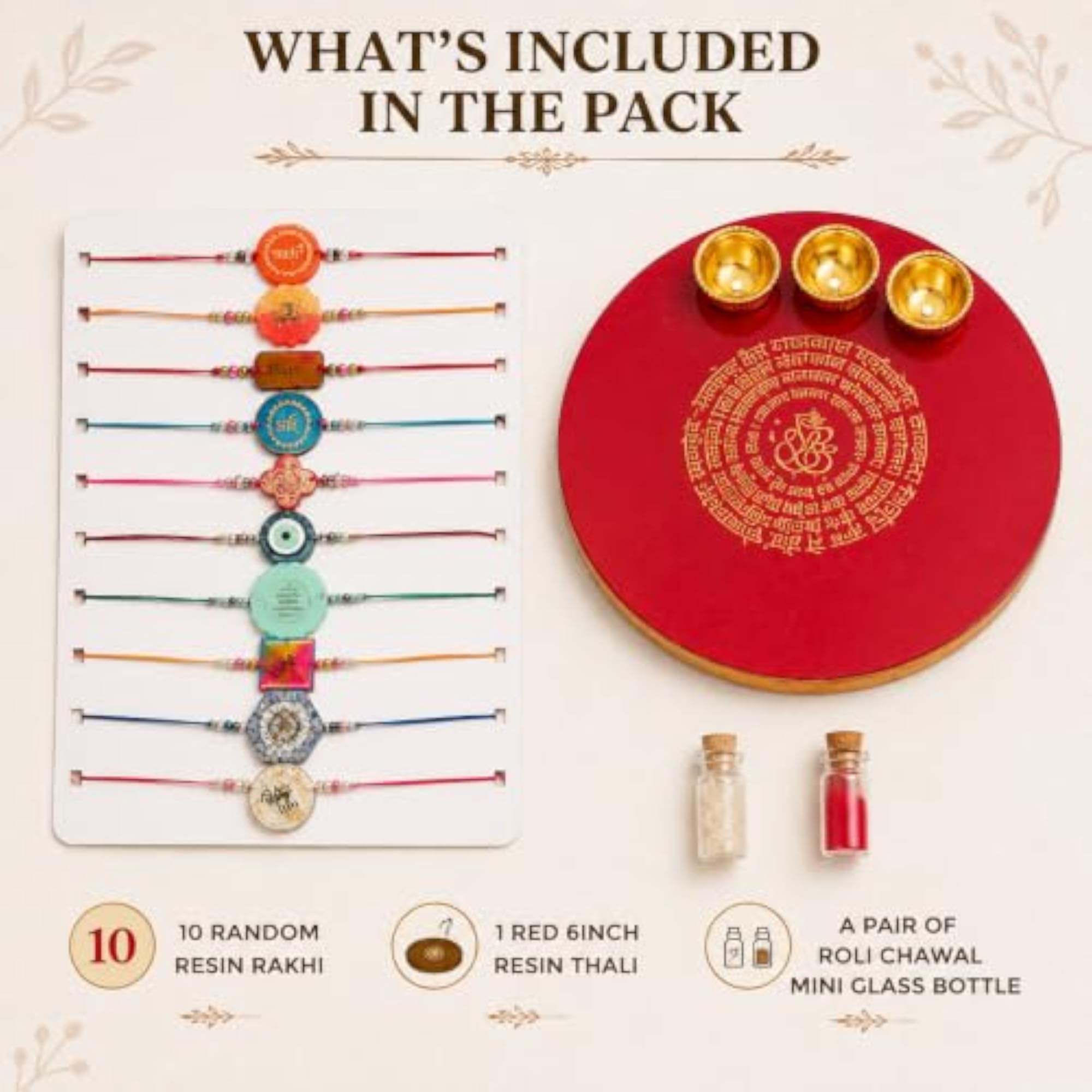 Rakshabandhan Handmade Resin Threads & Pooja Thali Set