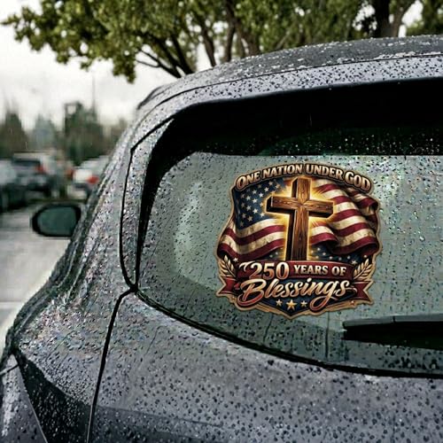 Image of 2-Piece One Nation Under God Christian Car Decal