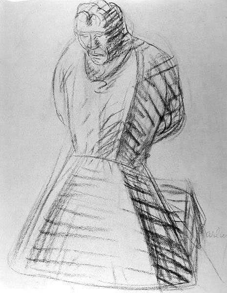 Tableau moderne moine priant Ernst Barlach pour grand mur de salon