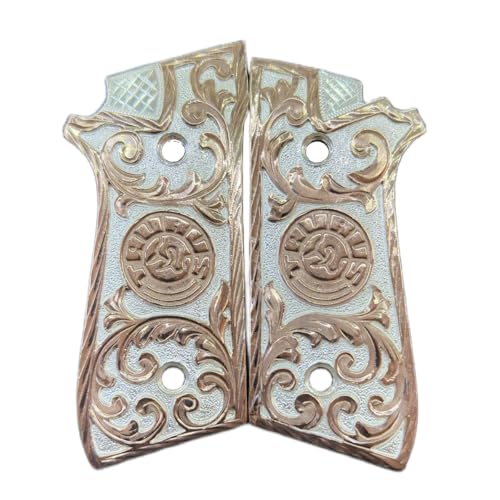 Grips for Taurus PT92 Gun Taurus Model with 24K Rose Gold Plated. Includes Silver Screws