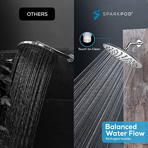 SparkPod 9.5 Inch Large Rain Shower Head - Luxury Rainfall Shower Head - High Pressure Showerhead, Full Body Coverage with Anti-Clog Silicone Nozzles -No Hassle, Easy Install (1/2 NPT, Chrome) - image 2