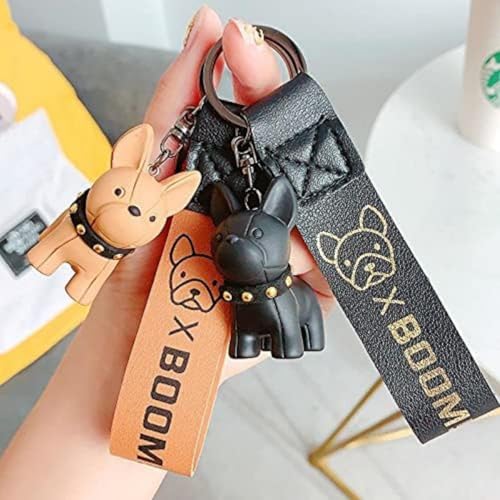 Zwenjuan Bulldogge Schlüsselanhänger,3 Stück Hund Anhänger Schlüsselbund,Cartoon Hund Schlüsselanhänger,für Frauen,Herren,Tasche,Rucksack,Auto Schlüssel,Anhänger,Handtasche Dekoration