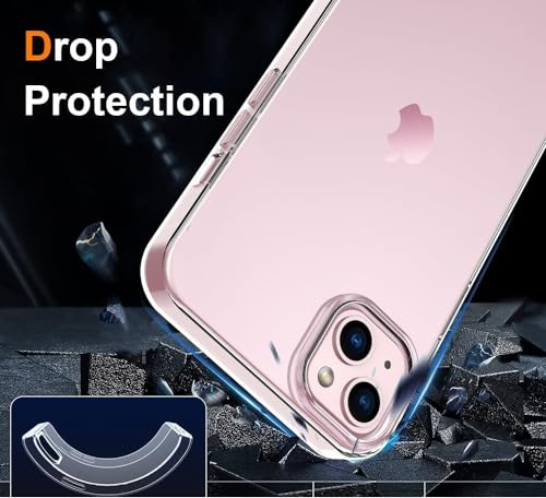 Image of NISHTECH for iPhone 15 (2023) Premium Transparent Hybrid Soft Slim Dust Proof Back Case Cover with Camera Protection