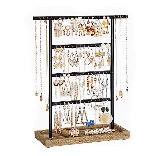 SONGMICS Jewelry Organizer, 4-Tier Earring Holder Organizer...