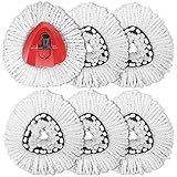 LANROON 6 Pack EasyWring Spin Mop Refill and 1 Pack Spin Mop Base Part, Mop Replacement Head...
