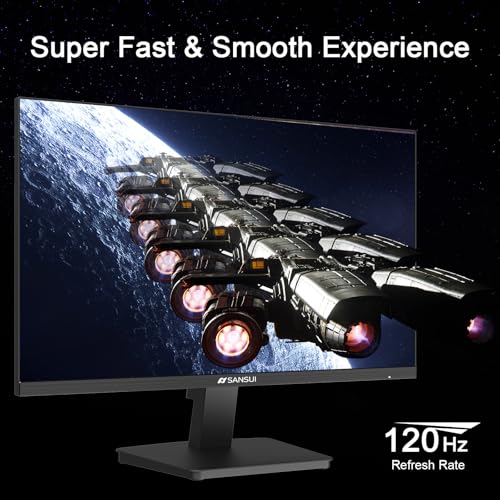 undefined SANSUI 27 Inch Monitor, IPS 120Hz Computer Monitor Full HD 1920 x 1080P with HDMI DP Interfaces, Eye Care, Frameless, 100 x 100mm VESA Mountable (HDMI Cable Included) の商品画像 1