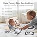 IEATFO Tummy Time Play Set Adjustable Angle, Double-Sided Design, Montessori Tummy Time Toys Large Baby Safe Mirror and Card Display Stand with Black and White High Contrast Baby Cards