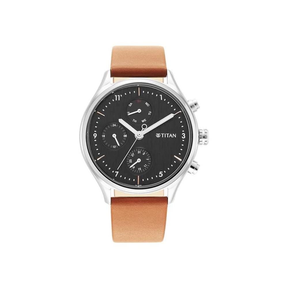 Titan Neo Black Dial Quartz Multifunction Leather Strap Watch for Men-NS1803SL02 (B0BGHYBR46) Amazon Price History, Amazon Price Tracker
