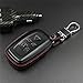 M.JVisun Men Women Genuine Leather Key Fob Cover For Land Rover Discovery 4 LR4 For Range Rover Evoque For Range Rover Sport Car Remote Key Case Pouch With Key Ring Keychain - Black
