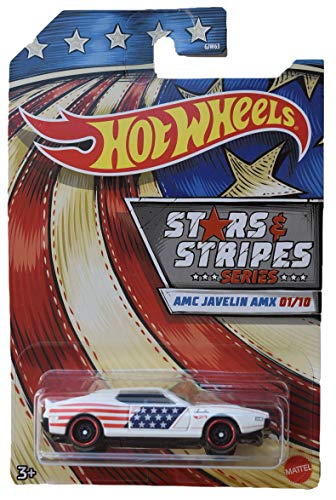 Hot Wheels Stars & Stripes Series AMC Javelin AMX 1/64, Blanco miniatura 1