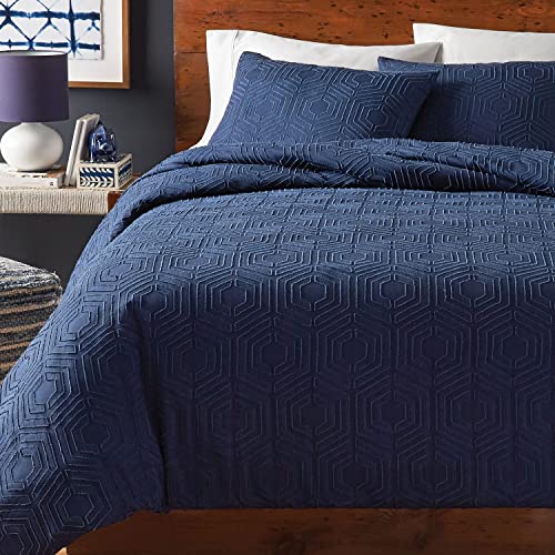 Riverbrook Home Urban Casual Comforter Set, Queen, Shay - Navy, 3 Piece Set