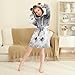 Glaphy Halloween Grey Spider Web Bathrobe Hooded PJ Robe Soft Fleece Robe Pajama Sleepwears 2-12 Years
