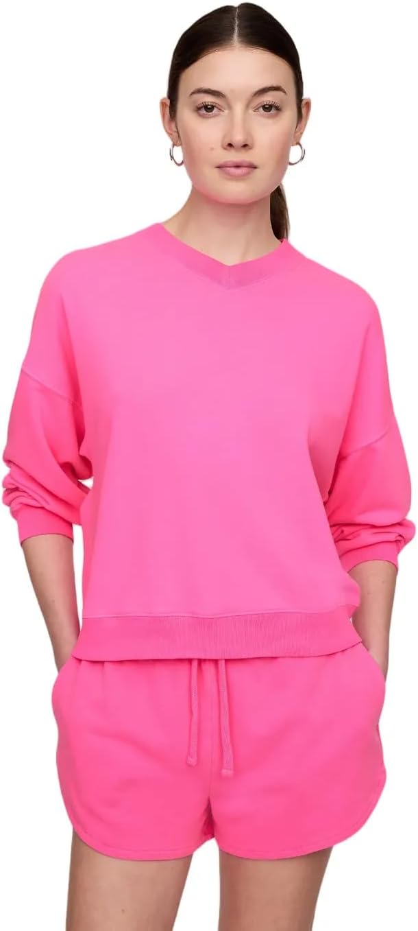 GAP womens French Terry V-neck Sweatshirt